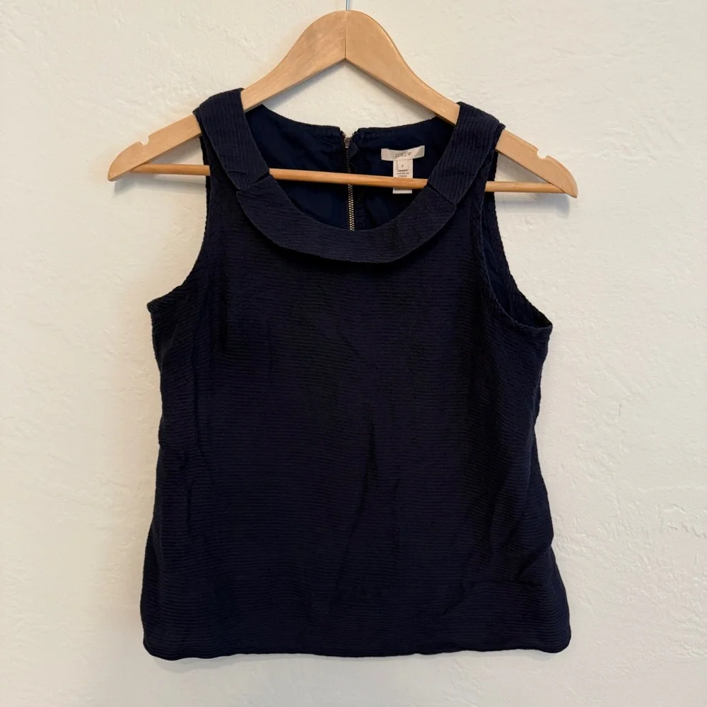 J.Crew High Neck Cotton-Silk Blend Blouse